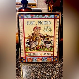 Antique inspired Farmhouse sign in goldstone frame